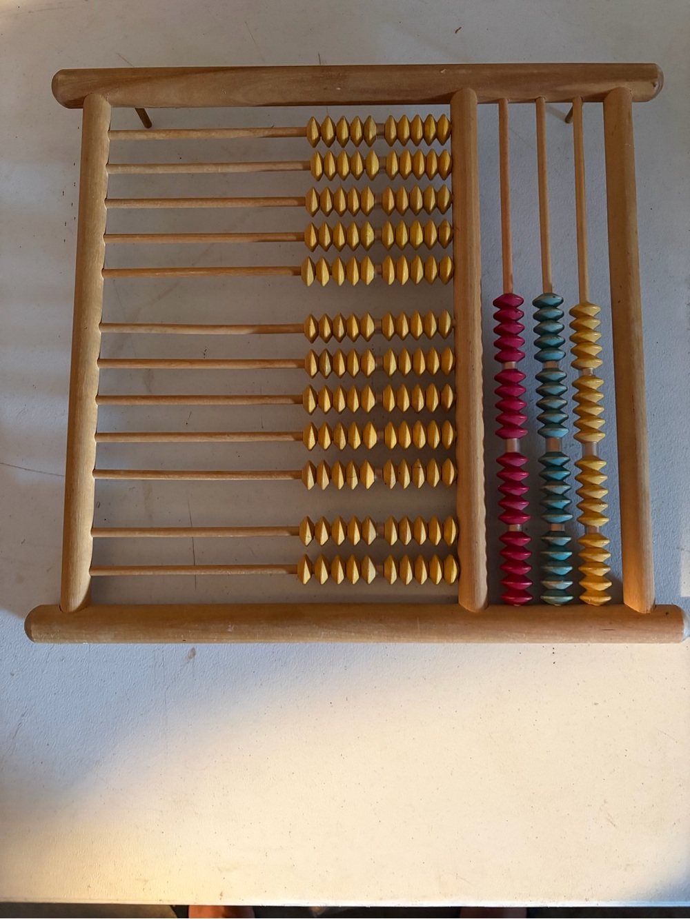 Vintage Wooden Abacus with Colorful Beads